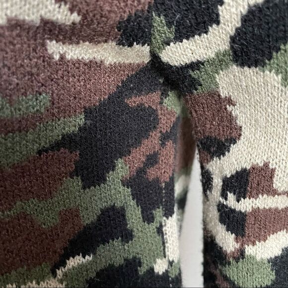 SML Sport Camouflage Double Zipper Sweater Small Green Brown Black Cream - Picture 7 of 15